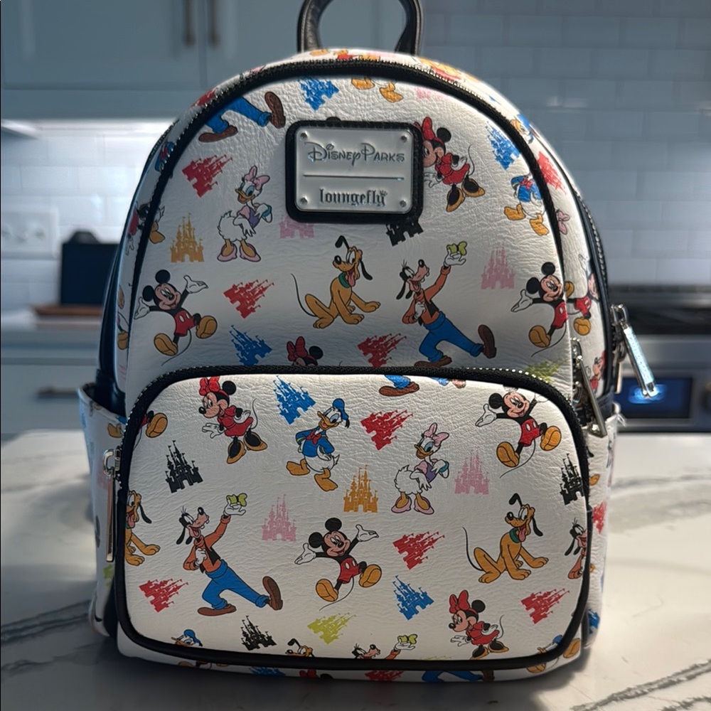 Loungefly Black and White Disney Mini Bag with Classic Character Design